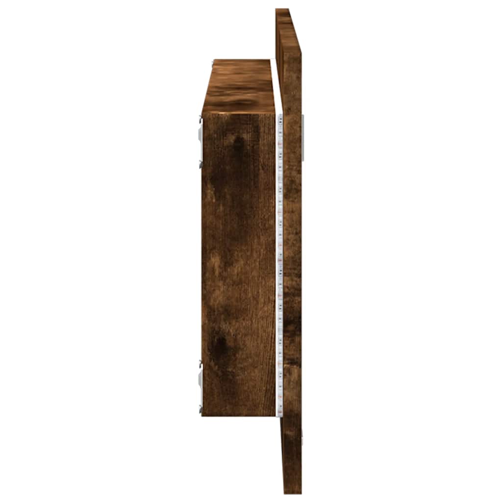 Specchio Bagno LED Rovere Fumo 100x8,5x37cm Legno Multistrato | homemem39