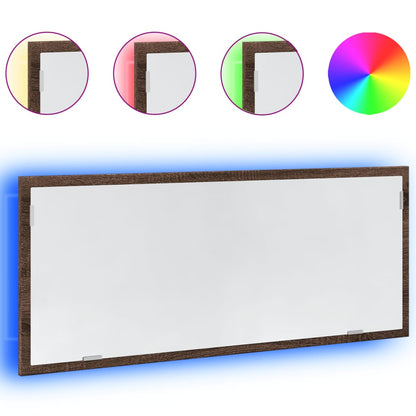 Specchio da Bagno LED Rovere Marrone 100x8,5x37cm in Truciolato | homemem39