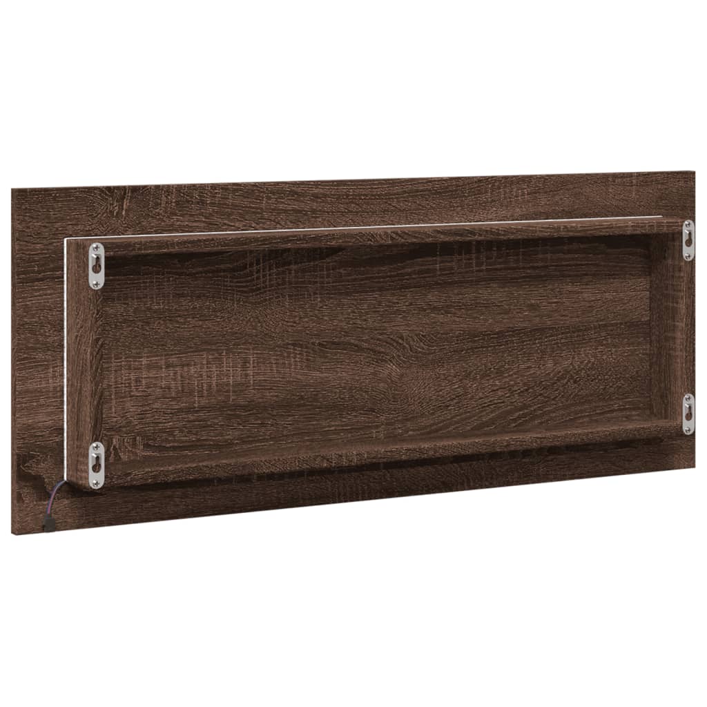 Specchio da Bagno LED Rovere Marrone 100x8,5x37cm in Truciolato | homemem39