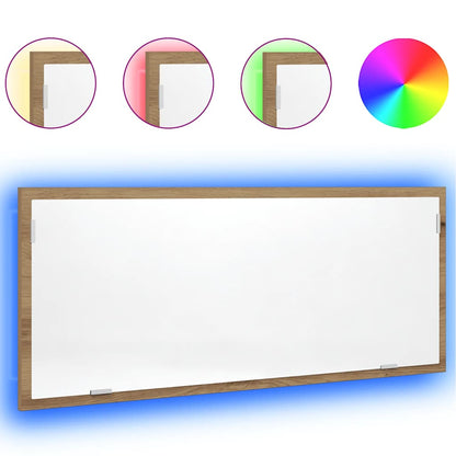 Specchio Bagno LED Rovere Artigianale 100x8,5x37 cm Multistrato | homemem39