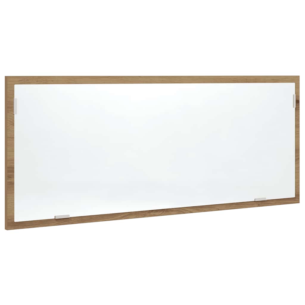 Specchio Bagno LED Rovere Artigianale 100x8,5x37 cm Multistrato | homemem39
