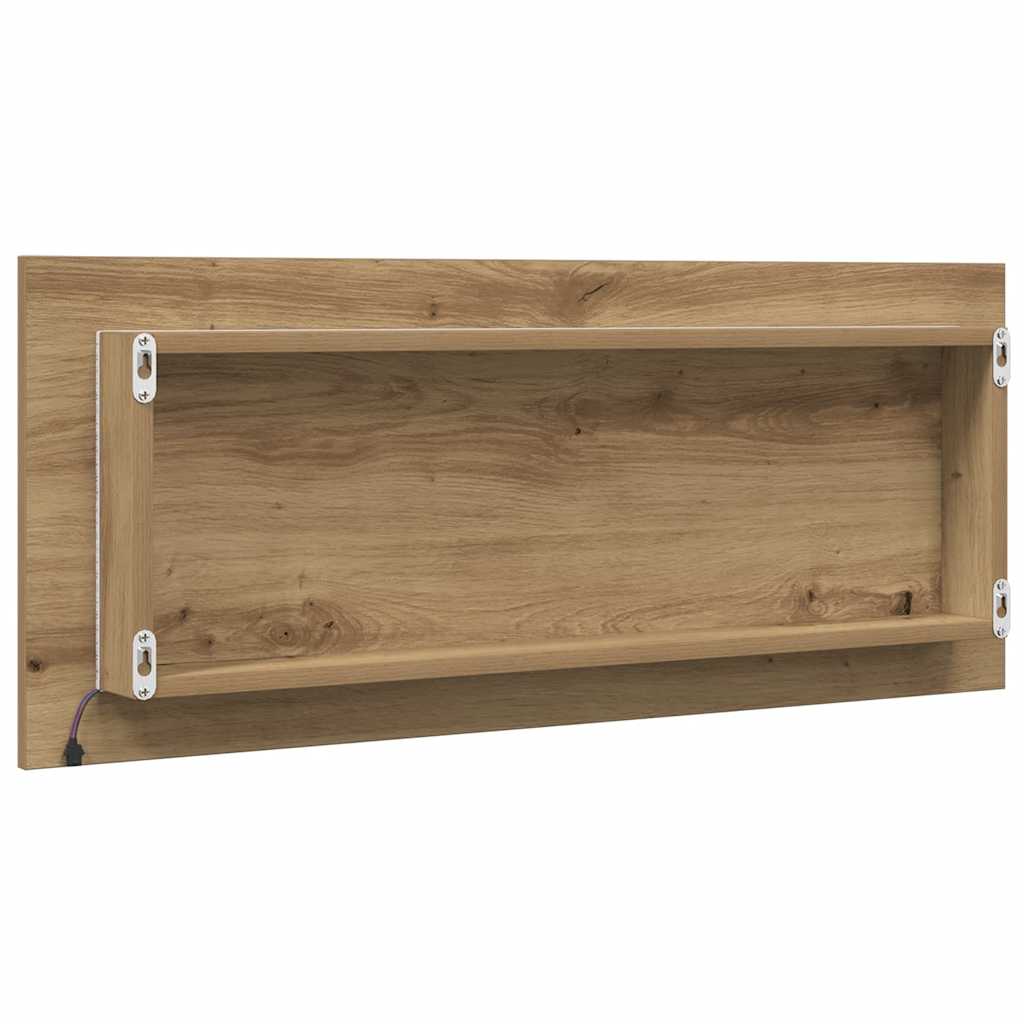 Specchio Bagno LED Rovere Artigianale 100x8,5x37 cm Multistrato | homemem39