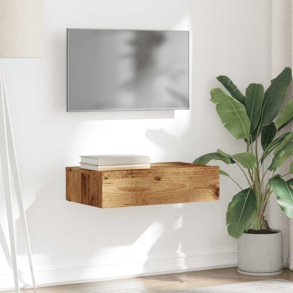 Mobile Porta TV con Luci LED Legno Antico 60x35x15,5 cm - homemem39