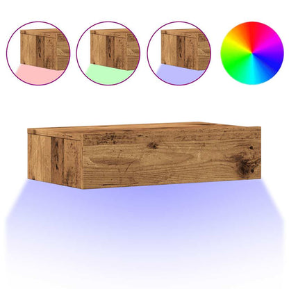Mobili Porta TV con Luci LED 2 pz Legno Antico 60x35x15,5 cm