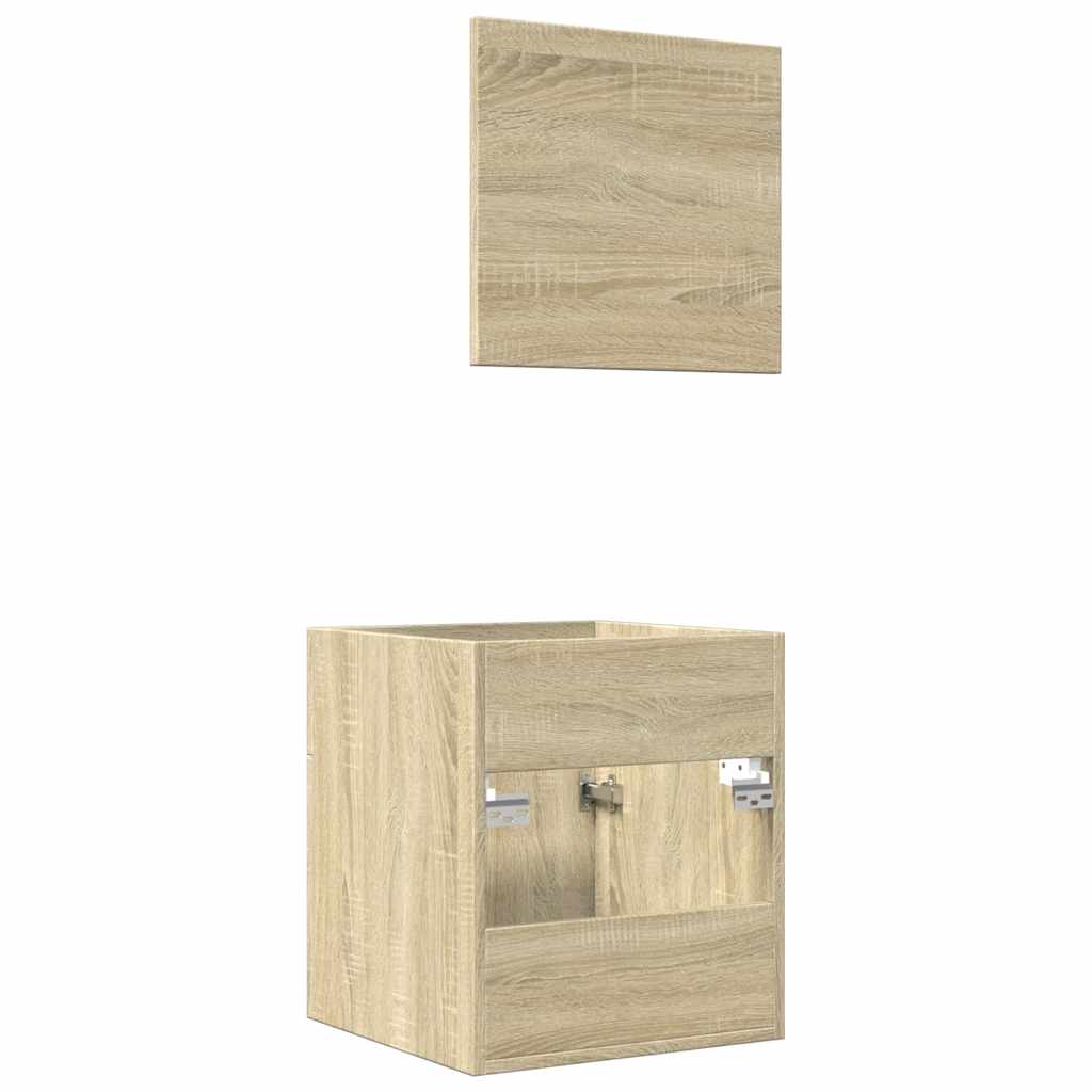 Set Mobili da Bagno 2 pz Rovere Sonoma in Legno Multistrato | homemem39