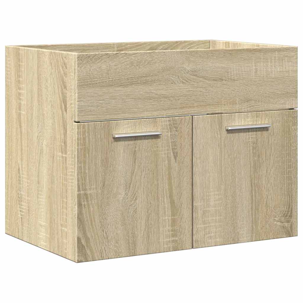 Set Mobili da Bagno 2 pz Rovere Sonoma in Legno Multistrato
