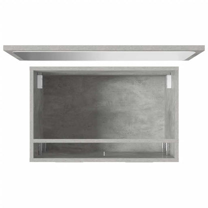 Set Mobili da Bagno 2 pz Grigio Cemento in Legno Multistrato