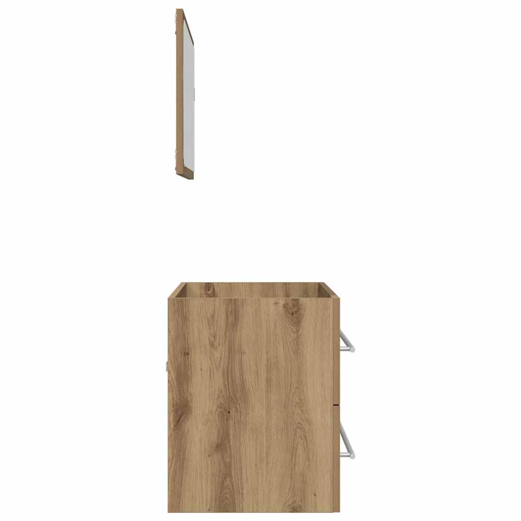 Set Mobili da Bagno 2 pz Rovere Artigianale Legno Multistrato | homemem39