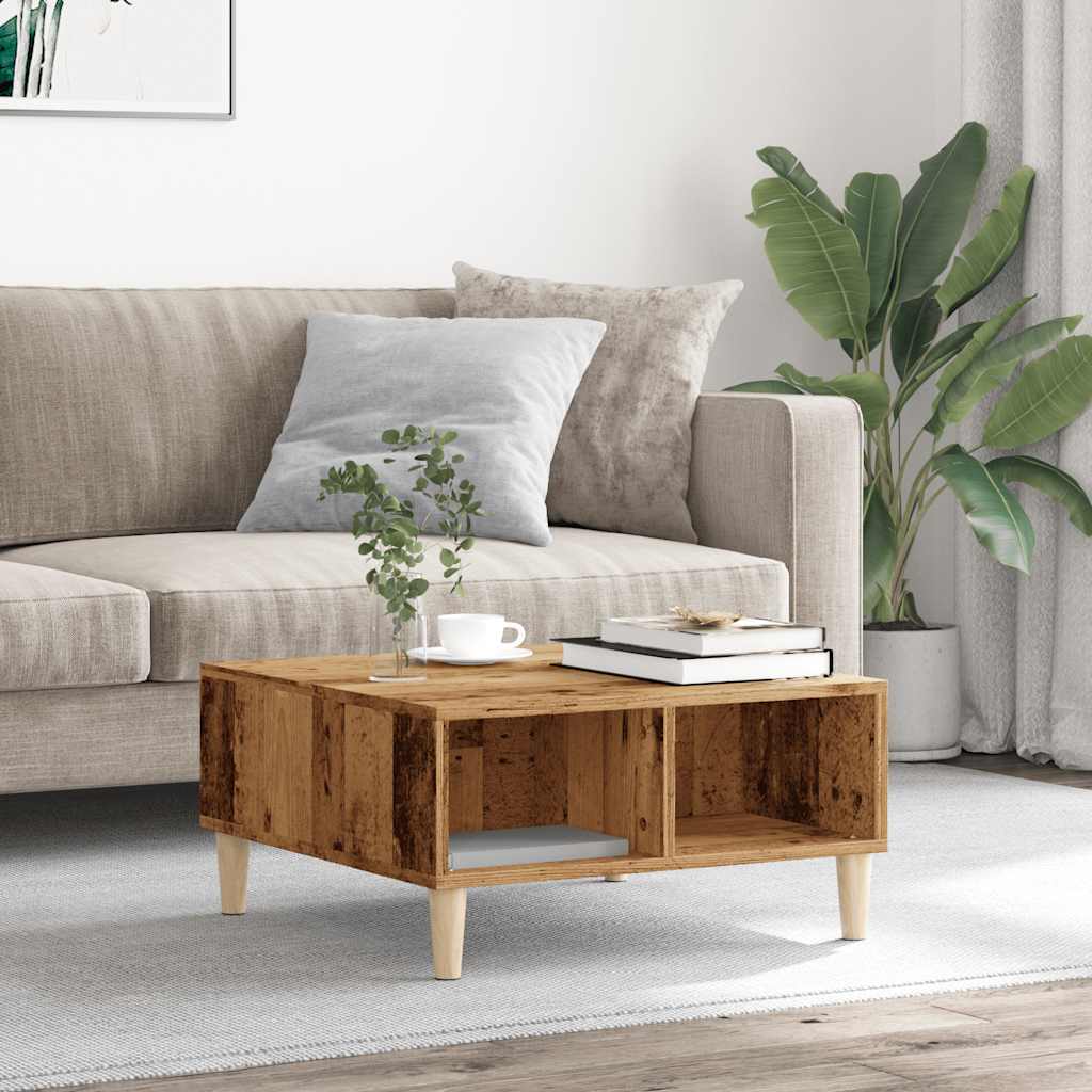 Tavolino da Salotto Legno Antico 60x60x30 cm Legno Multistrato | homemem39