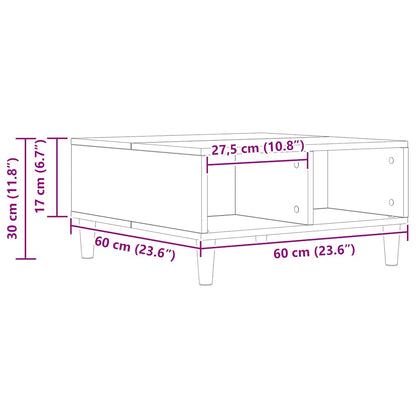 Tavolino da Salotto Artigianale 60x60x30 cm Legno Multistrato | homemem39