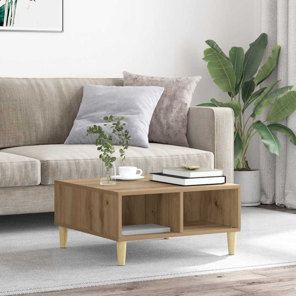 Tavolino da Salotto Artigianale 60x60x30 cm Legno Multistrato | homemem39