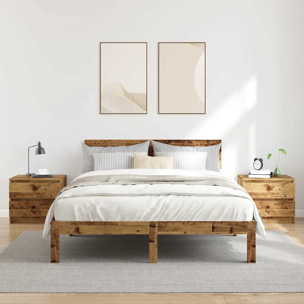 Comodini 2 pz Legno Antico 50x40x43.5 cm in Legno Multistrato - homemem39