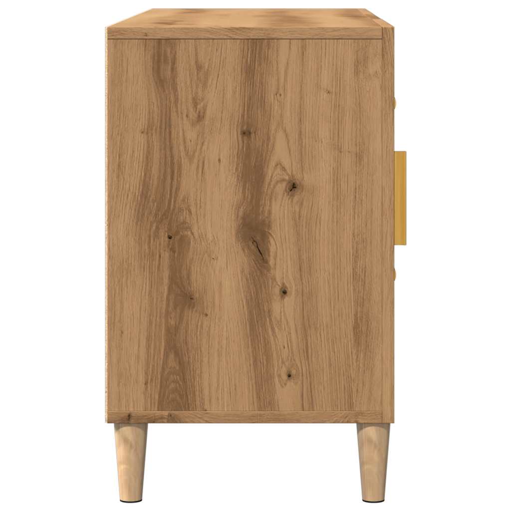 Credenza Rovere Artigianale 100x36x60 cm in Legno Multistrato - homemem39