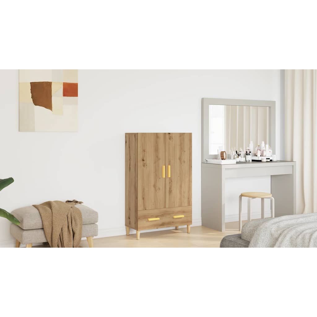 Credenza Rovere Artigianale 70x31x115 cm in Legno Multistrato - homemem39