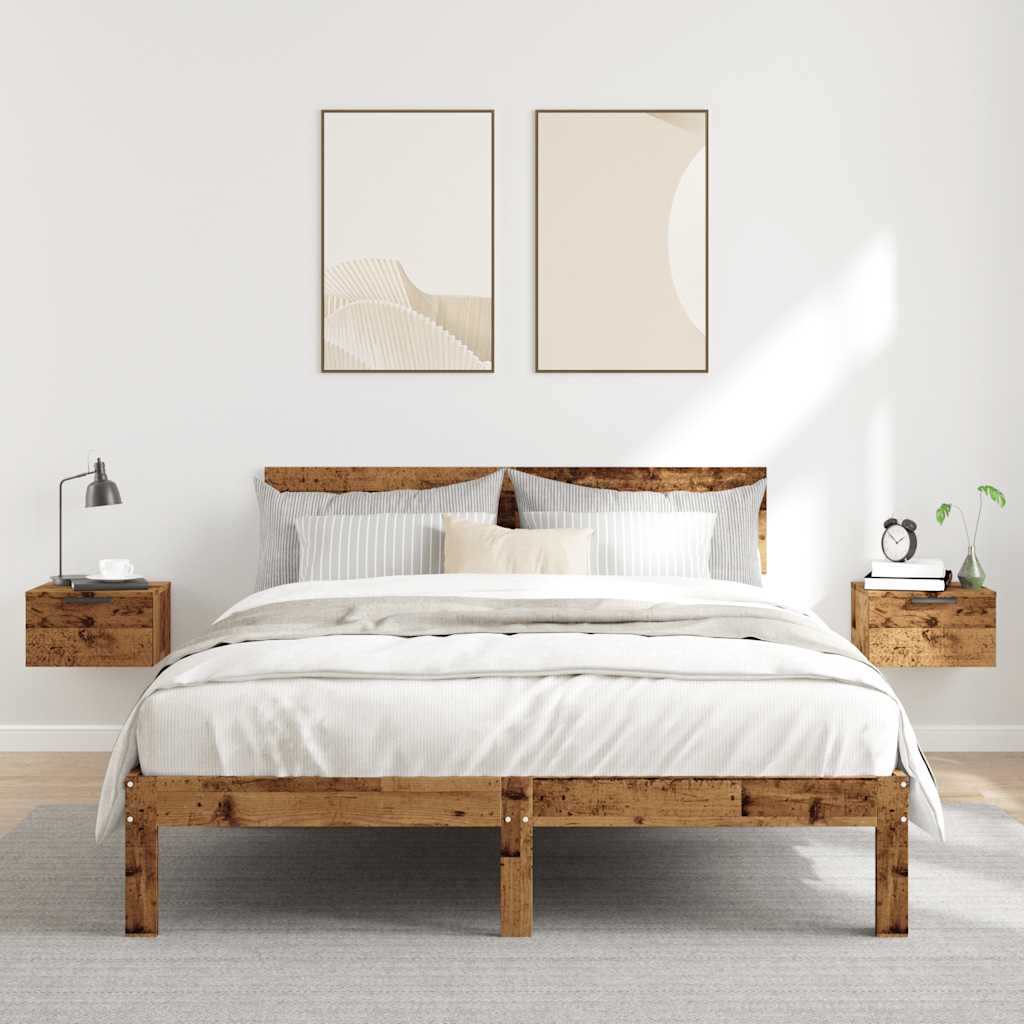 Comodini a Muro 2 pz Legno Antico 34x30x20 cm - homemem39