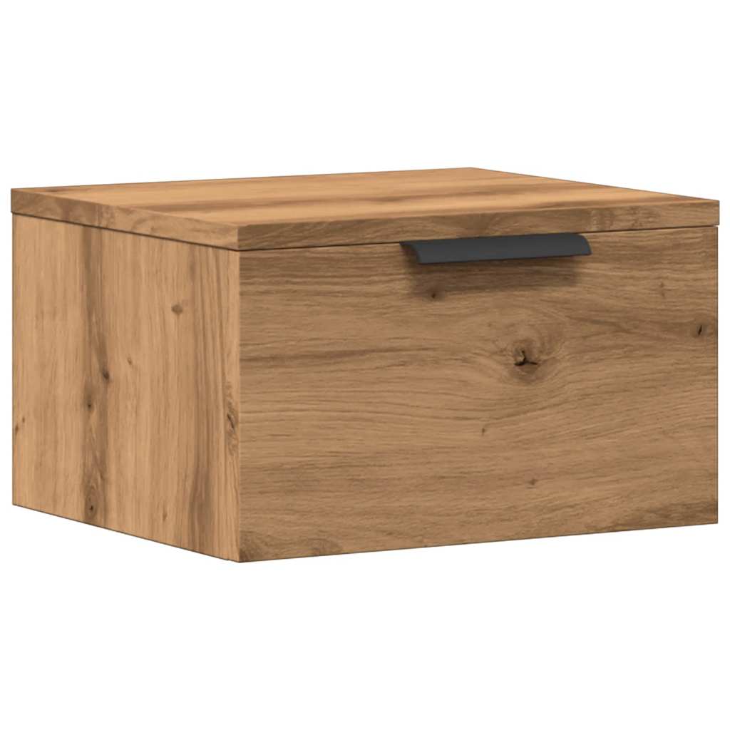 Comodino a Muro Rovere Artigianale 34x30x20 cm