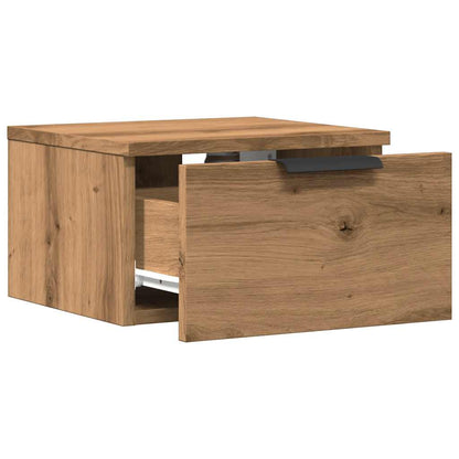 Comodino a Muro Rovere Artigianale 34x30x20 cm