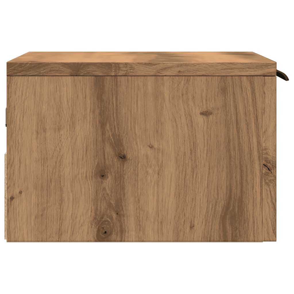 Comodino a Muro Rovere Artigianale 34x30x20 cm