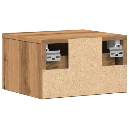Comodino a Muro Rovere Artigianale 34x30x20 cm