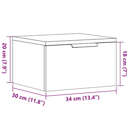 Comodino a Muro Rovere Artigianale 34x30x20 cm