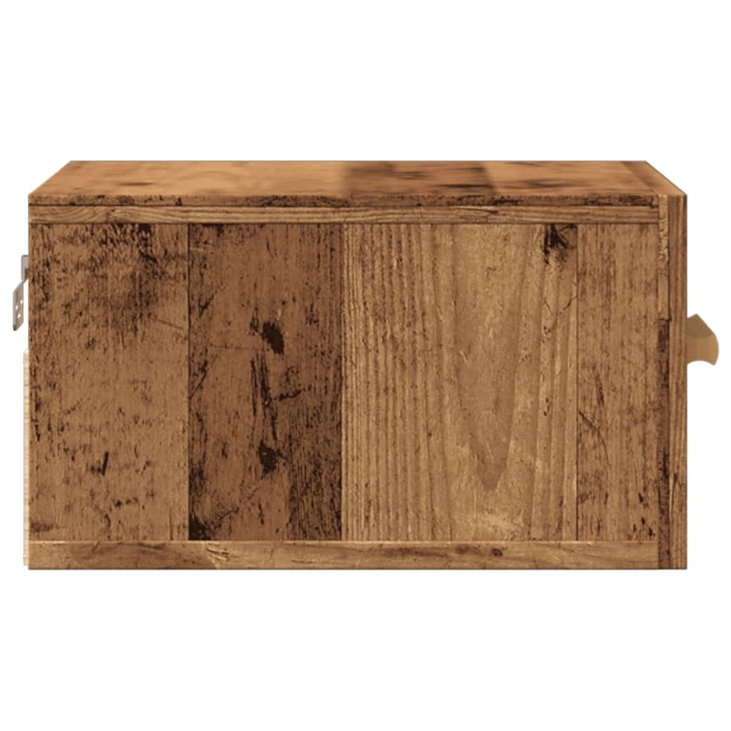 Comodino a Muro Legno Antico 35x35x20 cm - homemem39