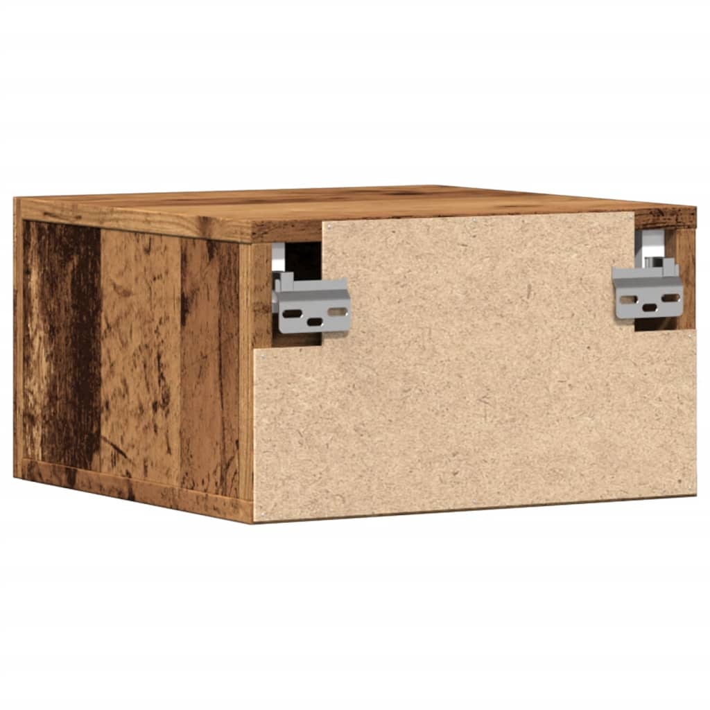Comodini a Muro 2 pz Legno Antico 35x35x20 cm - homemem39