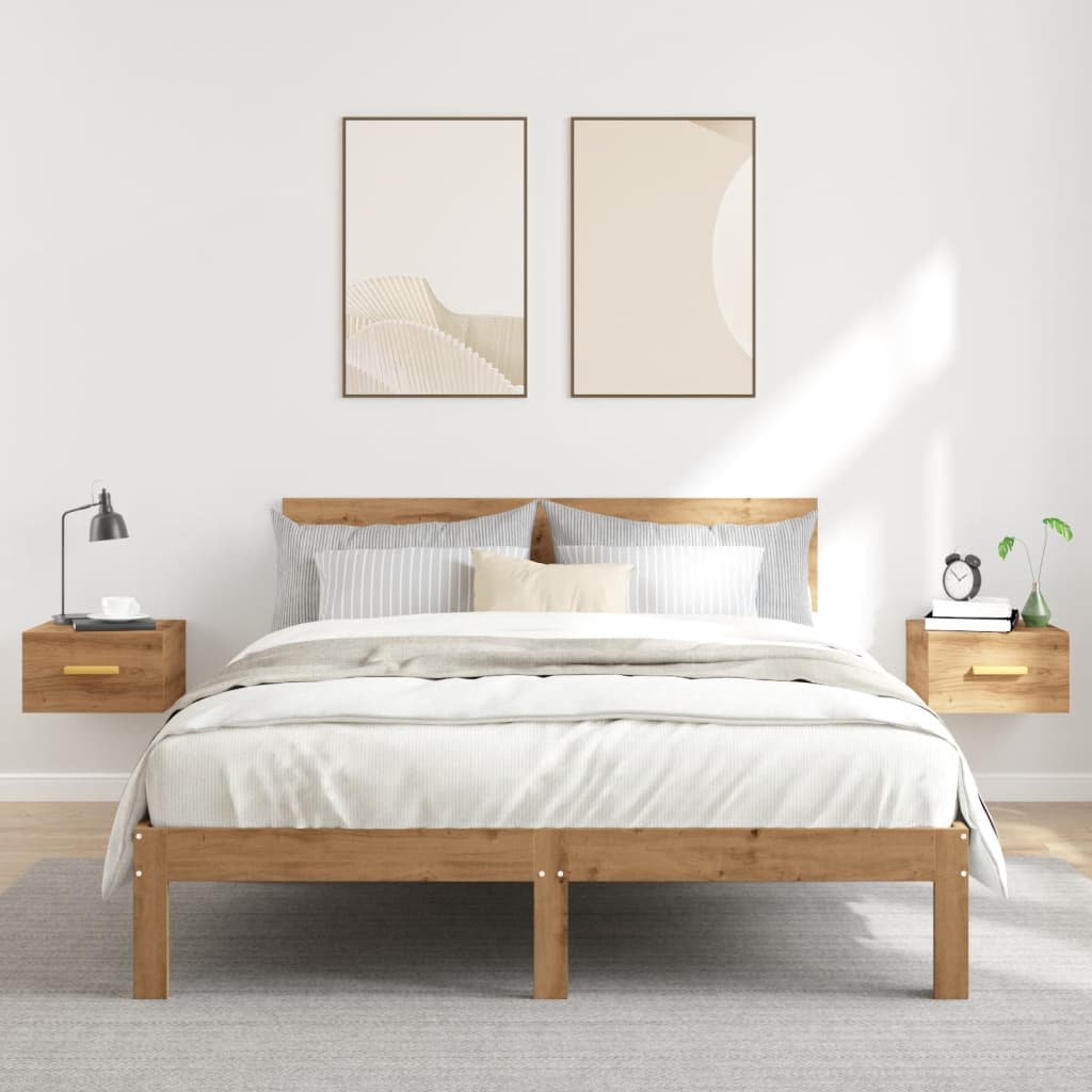 Comodini a Muro 2 pz Rovere Artigianale 35x35x20 cm - homemem39