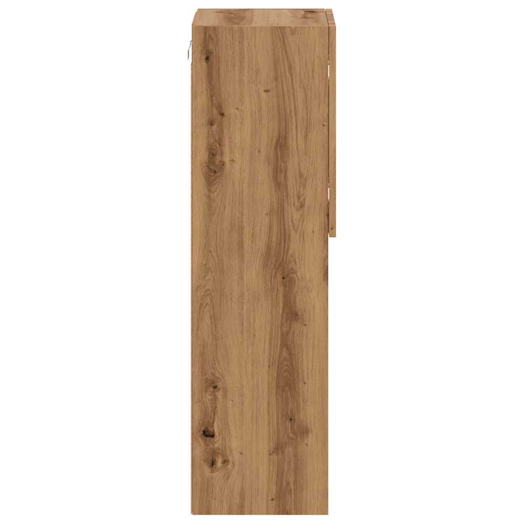 Mobile TV con Luci LED Rovere Artigianale 30,5x30x102 cm - homemem39