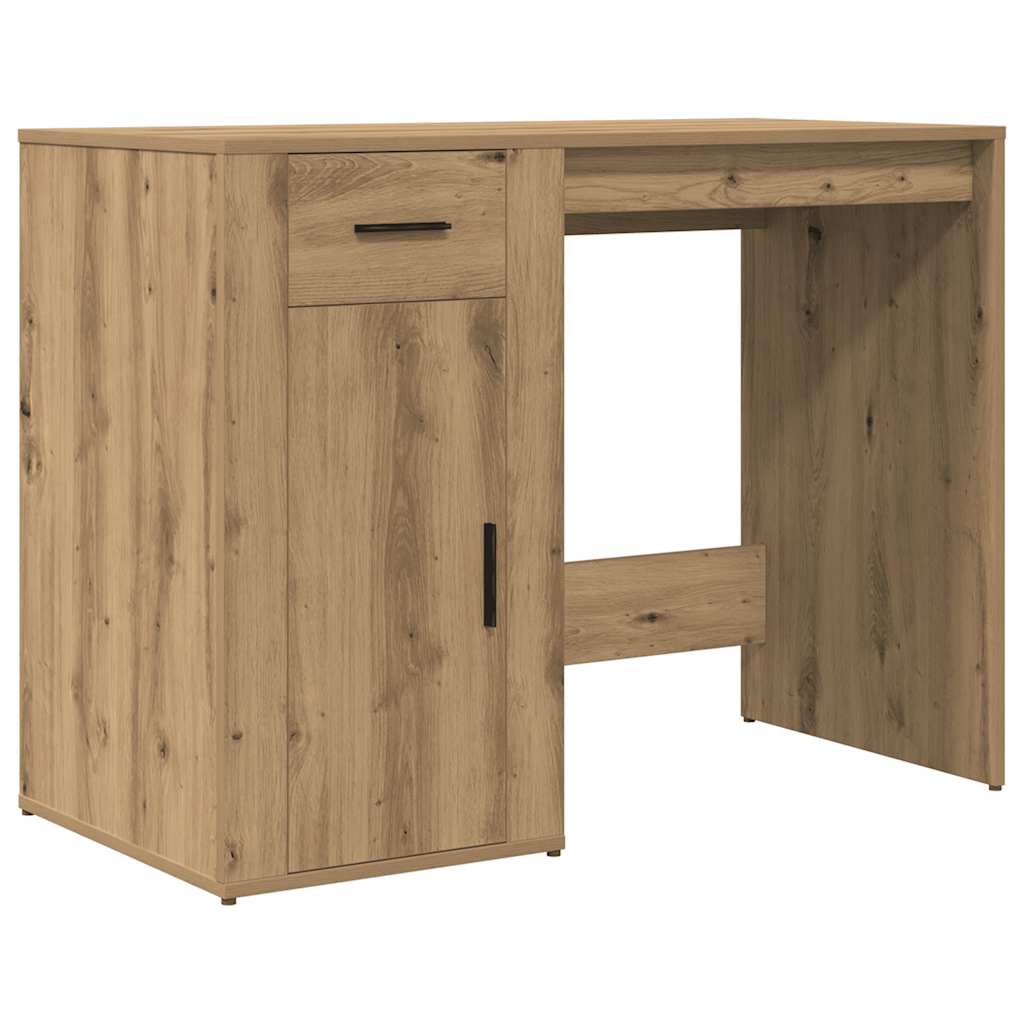 Scrivania Rovere Artigianale 100x49x75 cm in Legno Multistrato - homemem39
