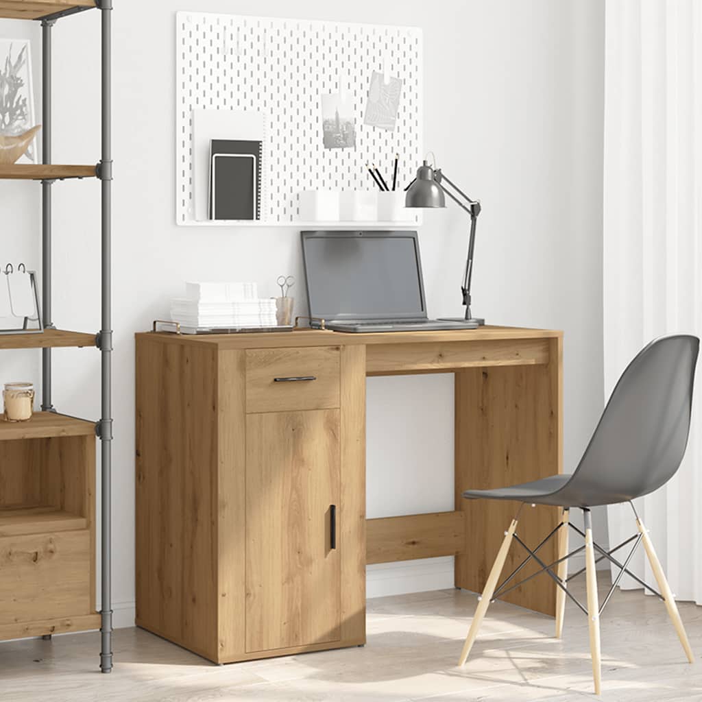Scrivania Rovere Artigianale 100x49x75 cm in Legno Multistrato - homemem39