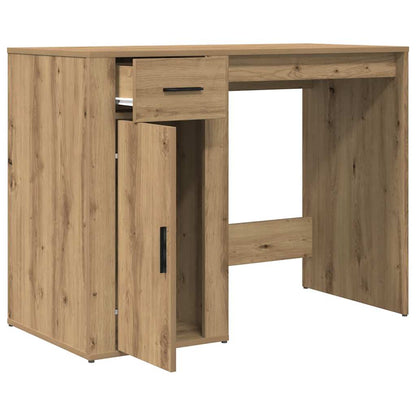 Scrivania Rovere Artigianale 100x49x75 cm in Legno Multistrato - homemem39