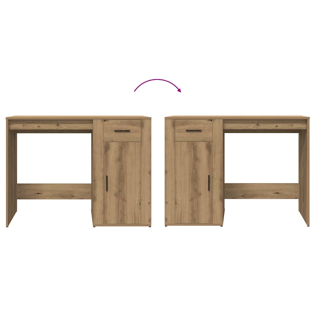 Scrivania Rovere Artigianale 100x49x75 cm in Legno Multistrato - homemem39