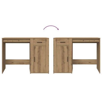 Scrivania Rovere Artigianale 100x49x75 cm in Legno Multistrato - homemem39