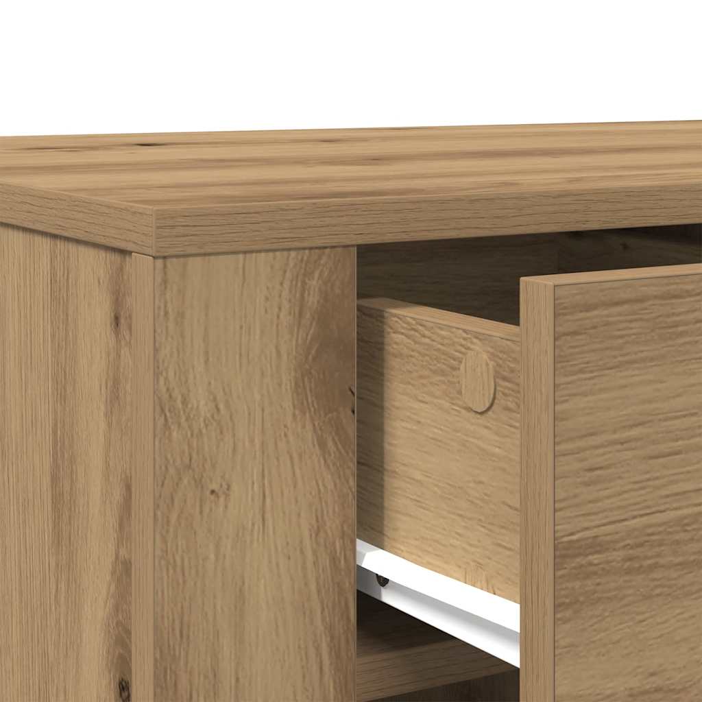 Scrivania Rovere Artigianale 100x49x75 cm in Legno Multistrato - homemem39