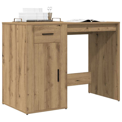 Scrivania Rovere Artigianale 100x49x75 cm in Legno Multistrato - homemem39