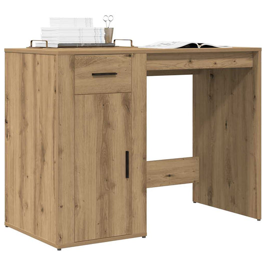 Scrivania Rovere Artigianale 100x49x75 cm in Legno Multistrato - homemem39