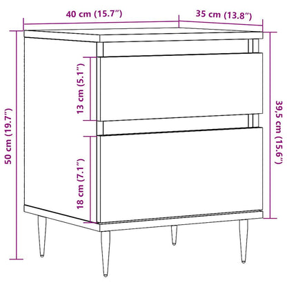 Comodini 2pz Legno Antico 40x35x50 cm in Legno Multistrato - homemem39