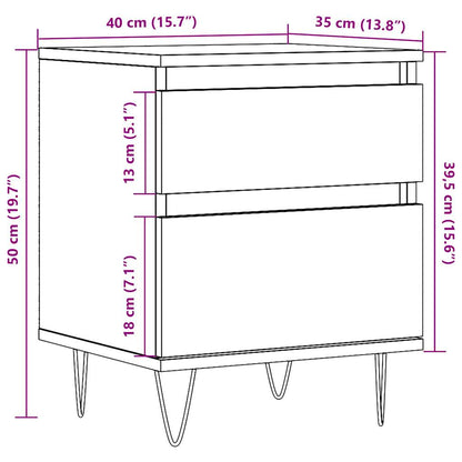 Comodini 2pz Legno Antico 40x35x50 cm in Legno Multistrato - homemem39