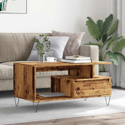 Tavolino da Salotto Legno Antico 90x49x45 cm Legno Multistrato | homemem39