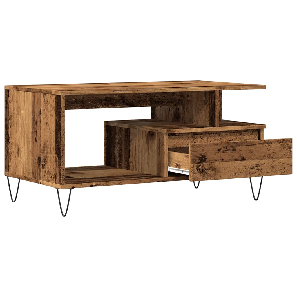 Tavolino da Salotto Legno Antico 90x49x45 cm Legno Multistrato | homemem39