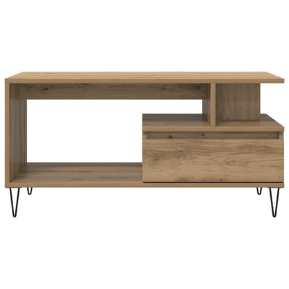 Tavolino Salotto Rovere Artigianale 90x49x45 cm Multistrato | homemem39