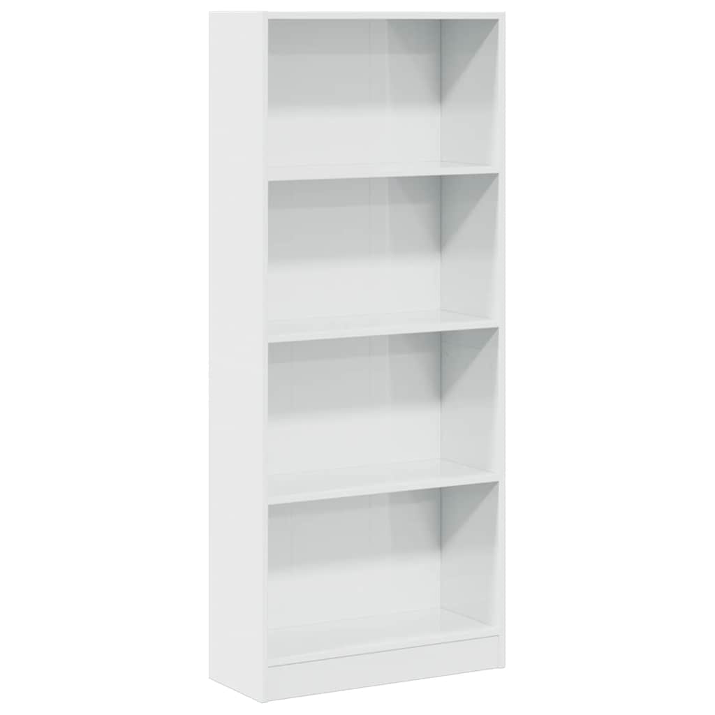Libreria Bianco Lucido 60x24x143 cm in Legno Multistrato | homemem39
