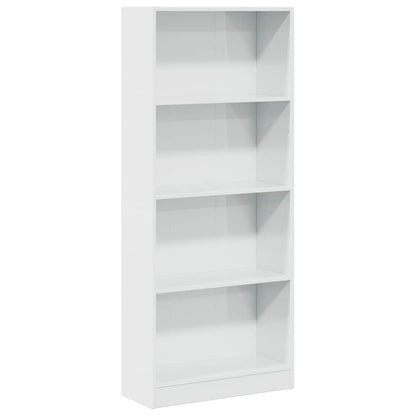 Libreria Bianco Lucido 60x24x143 cm in Legno Multistrato | homemem39