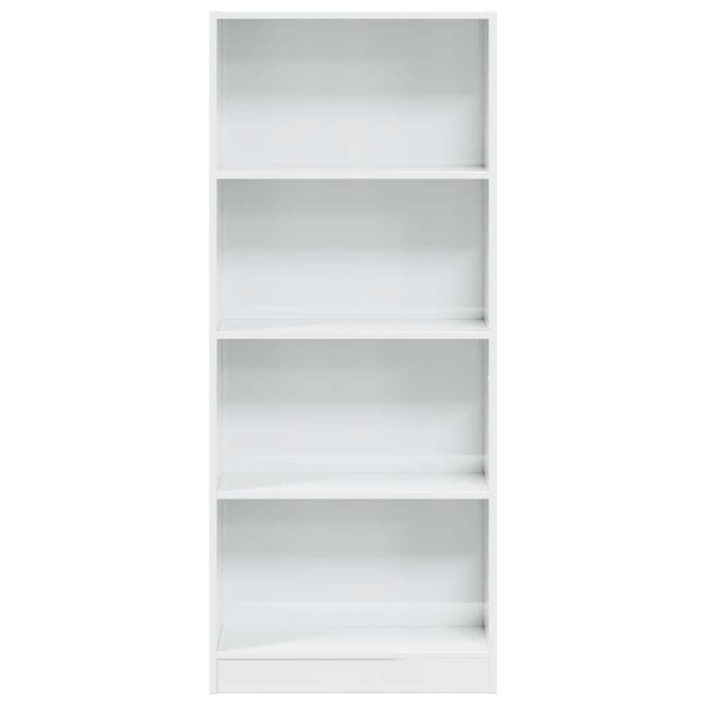 Libreria Bianco Lucido 60x24x143 cm in Legno Multistrato | homemem39