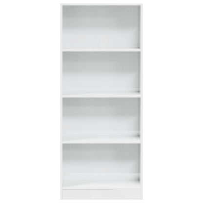 Libreria Bianco Lucido 60x24x143 cm in Legno Multistrato | homemem39