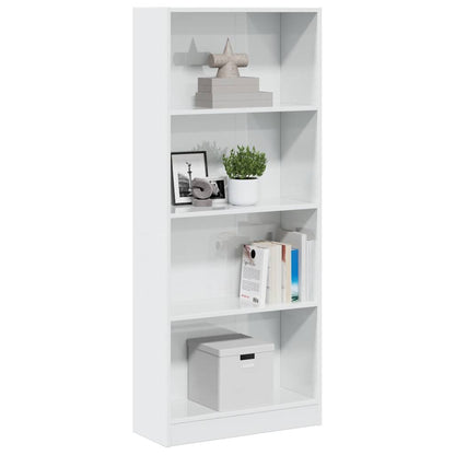 Libreria Bianco Lucido 60x24x143 cm in Legno Multistrato | homemem39