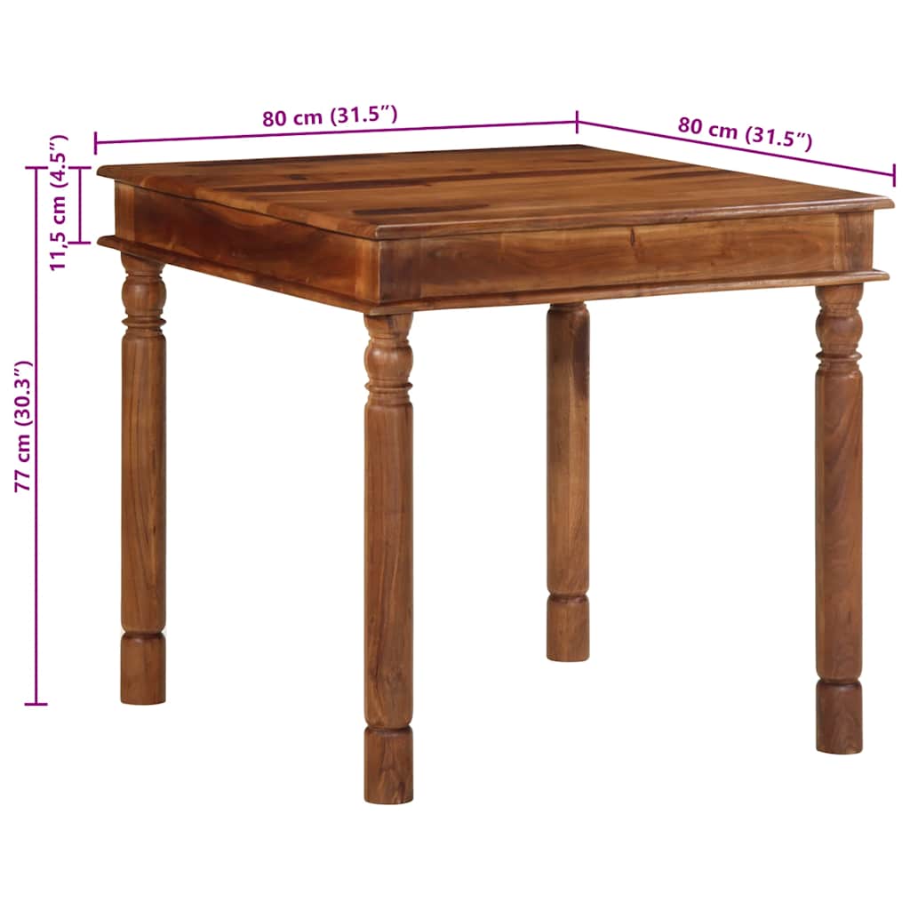 Tavolo da Pranzo 80x80x77 cm Legno Massello di Acacia | homemem39