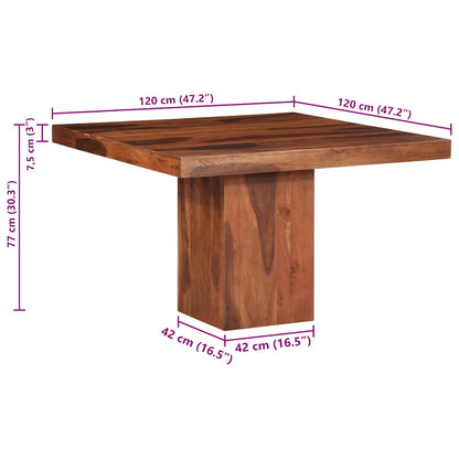Tavolo da Pranzo 120x120x77 cm Legno Massello di Acacia | homemem39