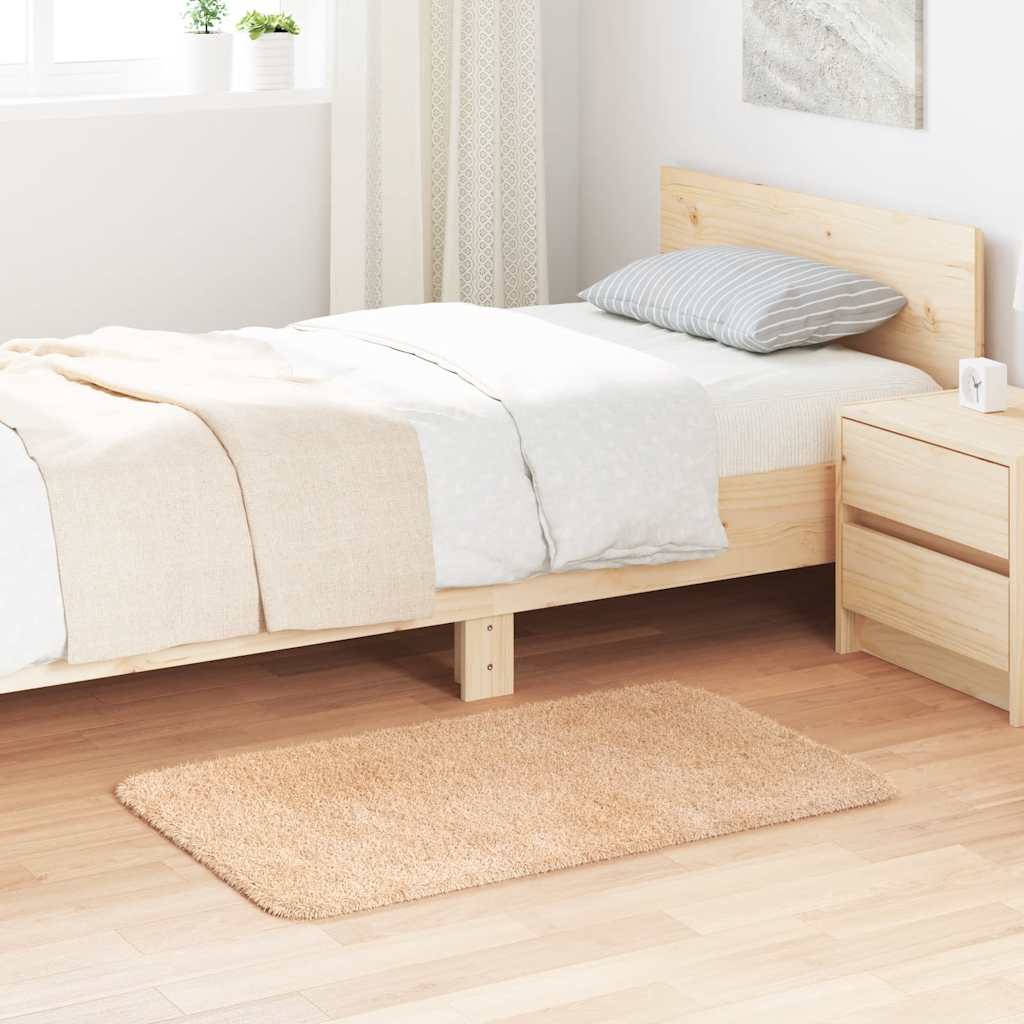 Tappeto Shaggy a Pelo Lungo NAVARRA Beige 60x100 cm poliestere - homemem39