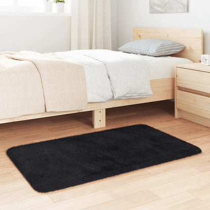 Tappeto Shaggy a Pelo Lungo NAVARRA Nero 60x100 cm poliestere - homemem39